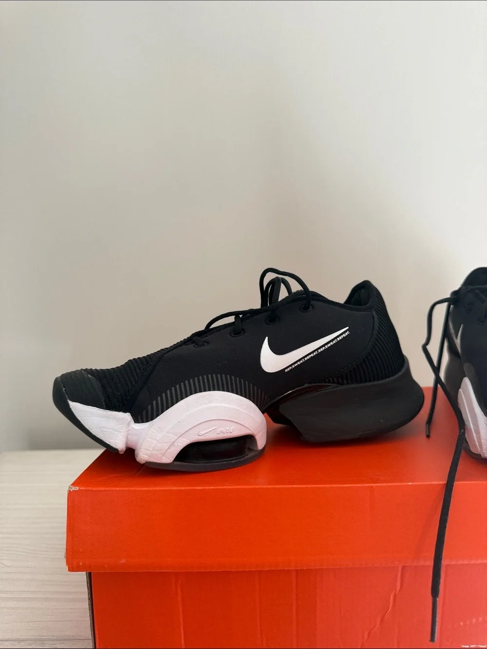 Nike Women’s Black and White Superrep Sneakers